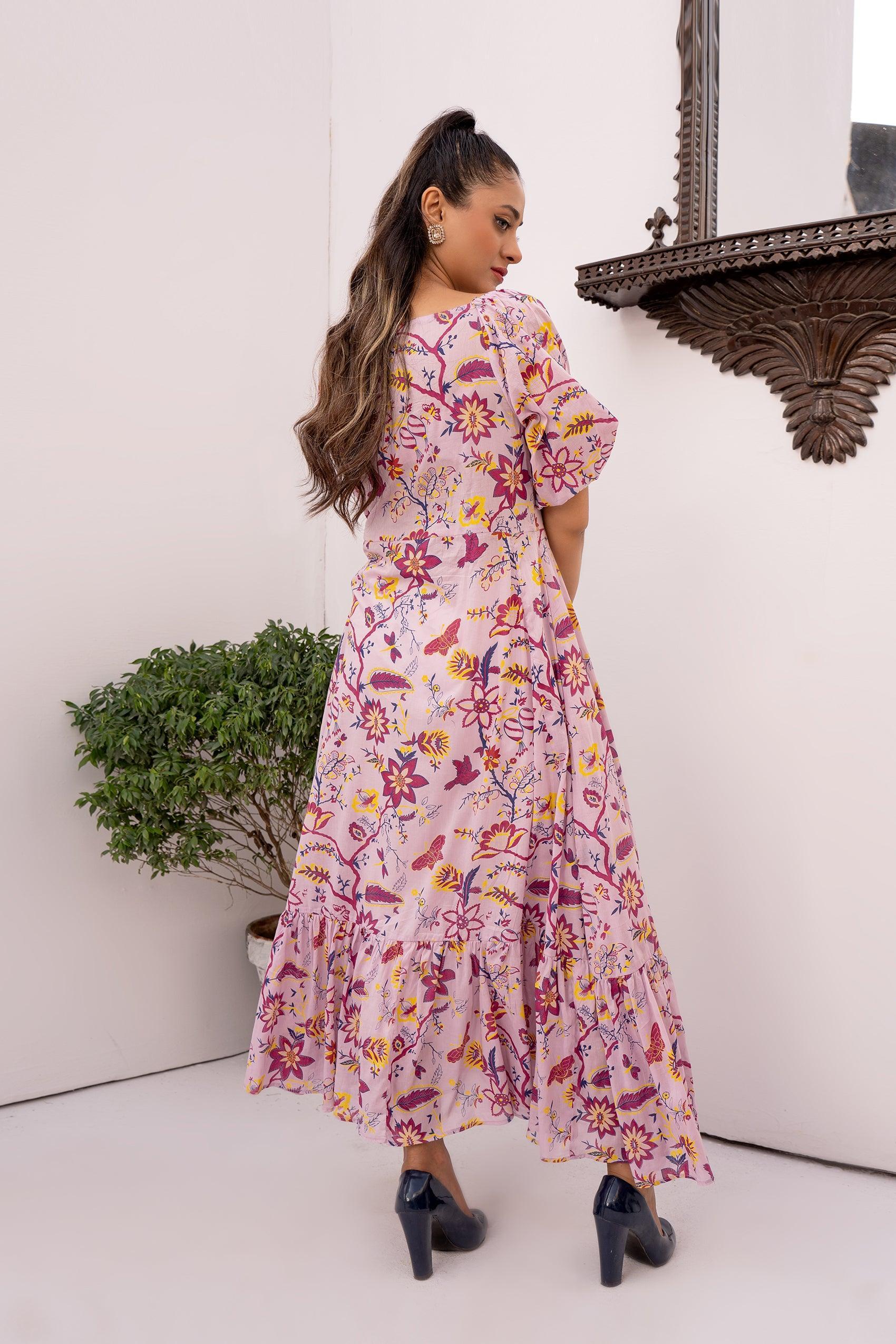 1PC - Printed Cotton Lawn Frock - Image 3