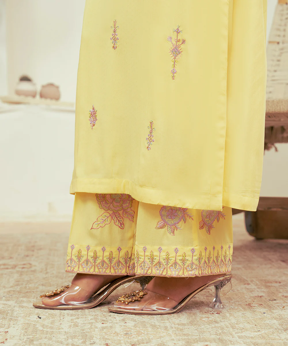 2PC - Embroidered Self Textured Suit - Image 6