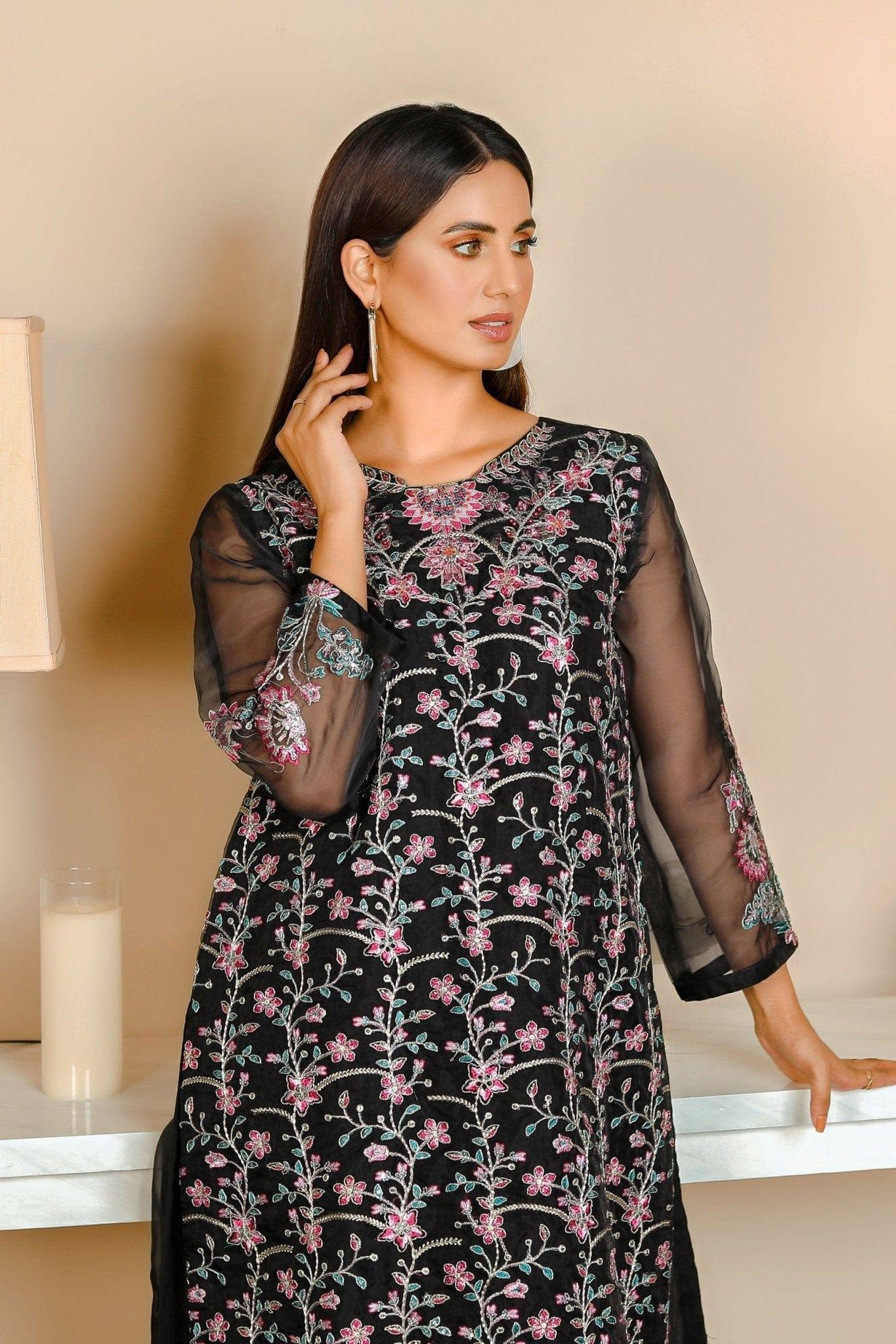 2PC - Embroidered Organza Suit - Image 3