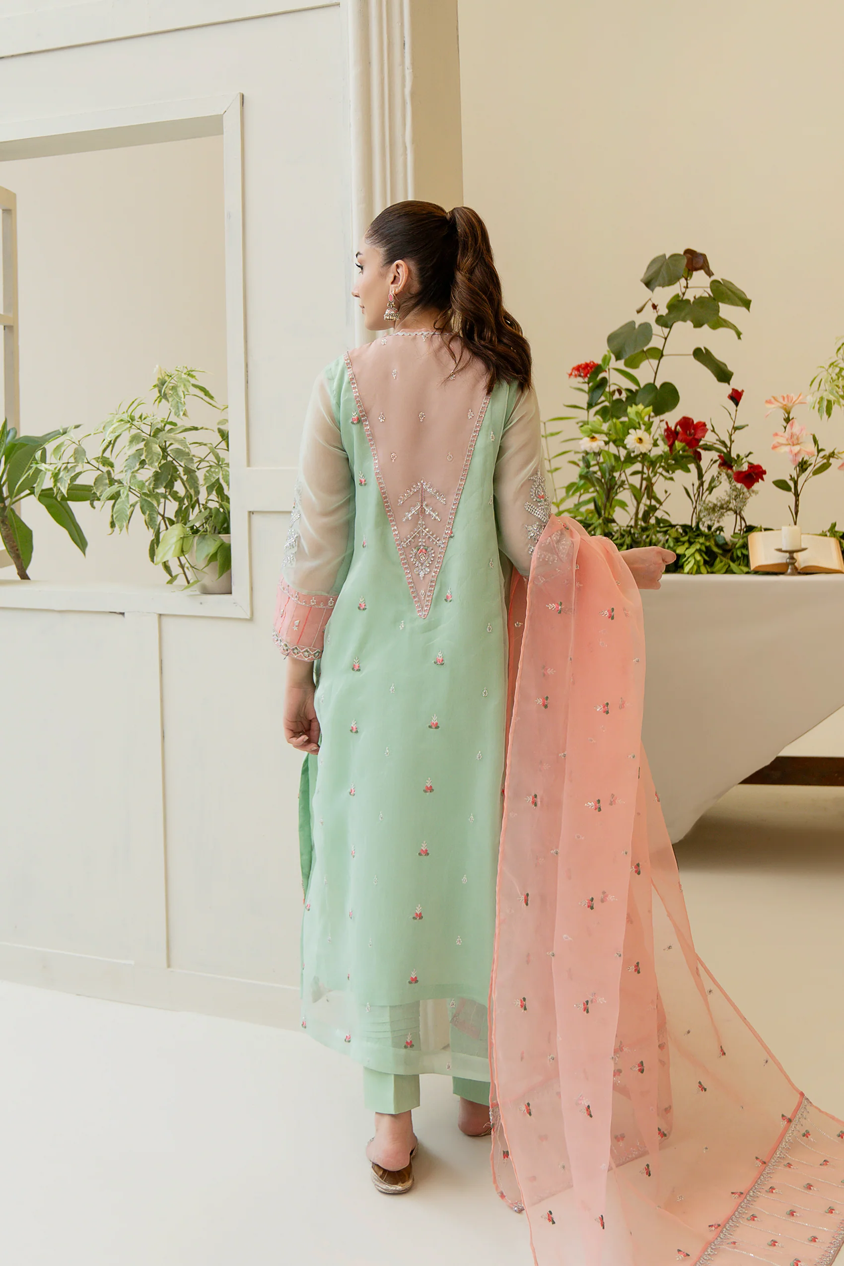 3PC - Embroidered Organza Suit - Image 10