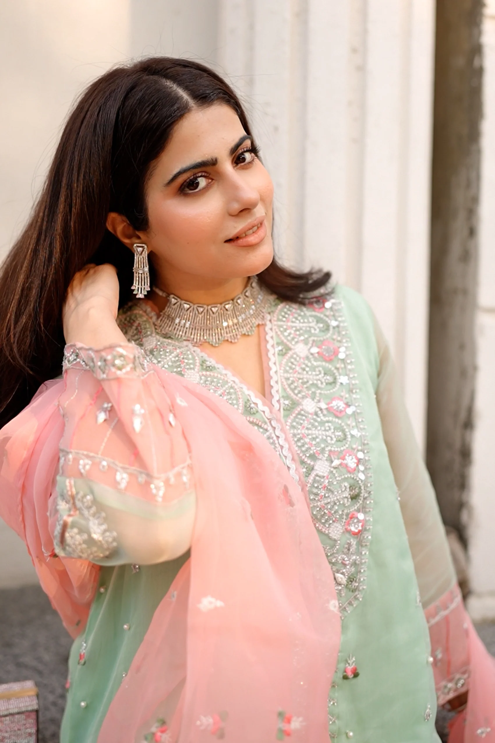 3PC - Embroidered Organza Suit - Image 4