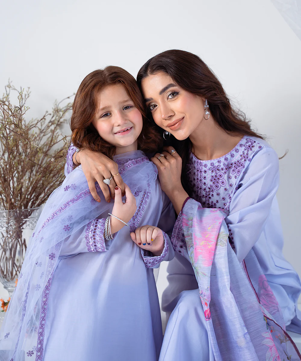 3PC - Embroidered Silk Lawn Suit - Image 6