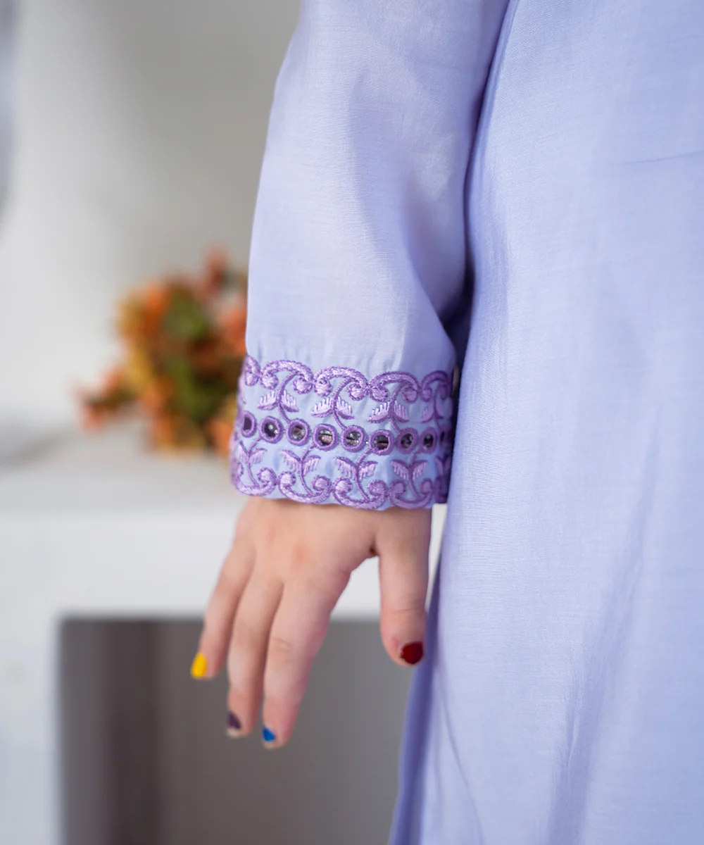 3PC - Embroidered Silk Lawn Suit - Image 8