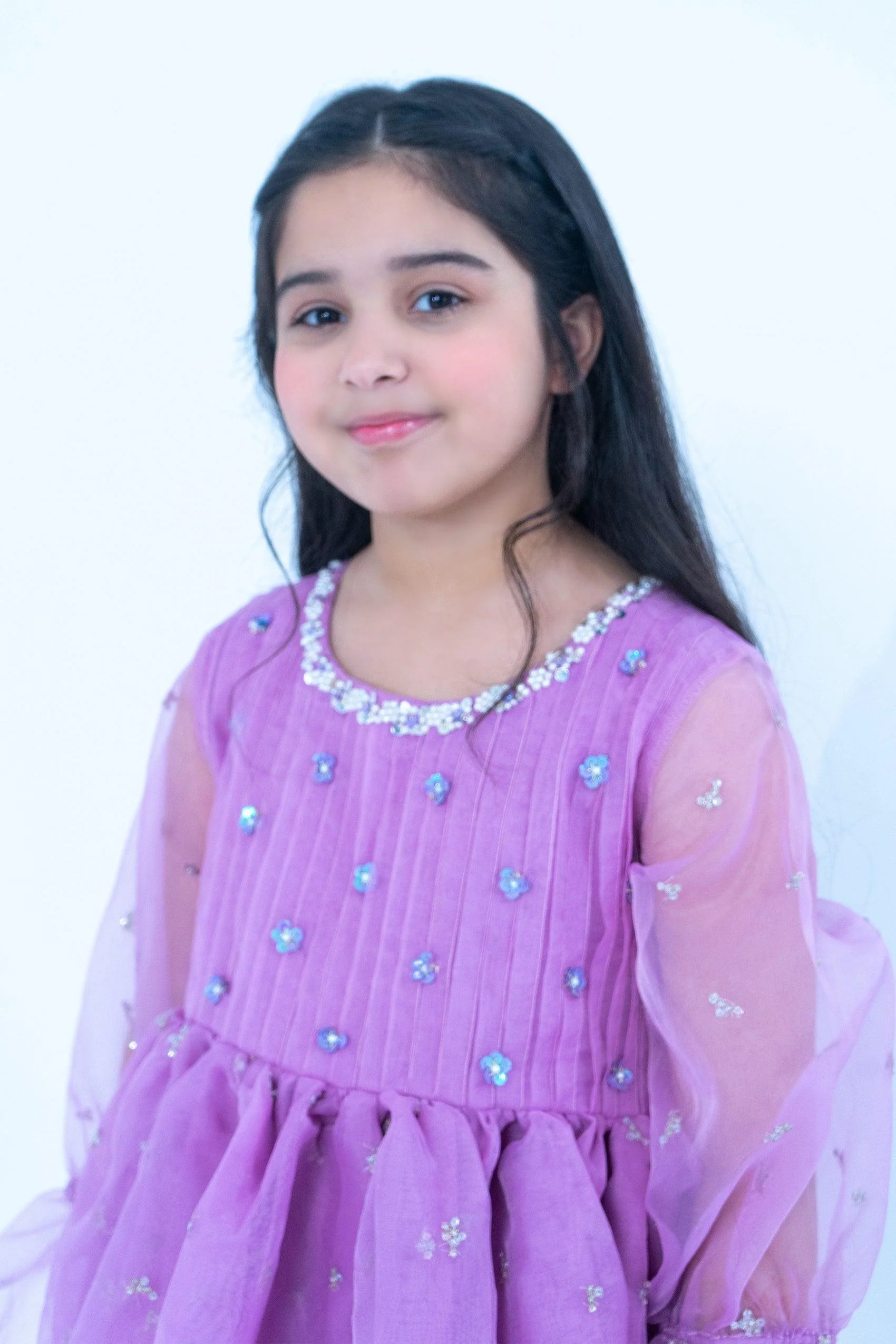 Girl - Embroidered Organza Frock - Image 6