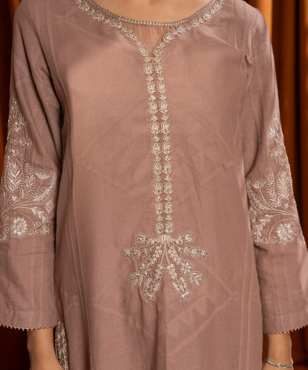 Embroidered Self Textured Shirt - Image 3