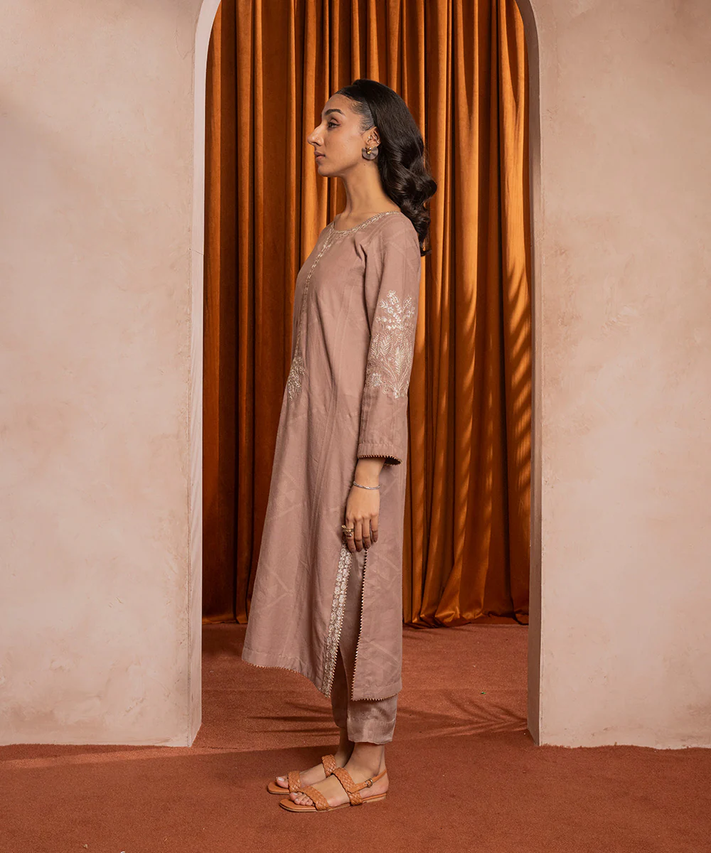 Embroidered Self Textured Shirt - Image 4