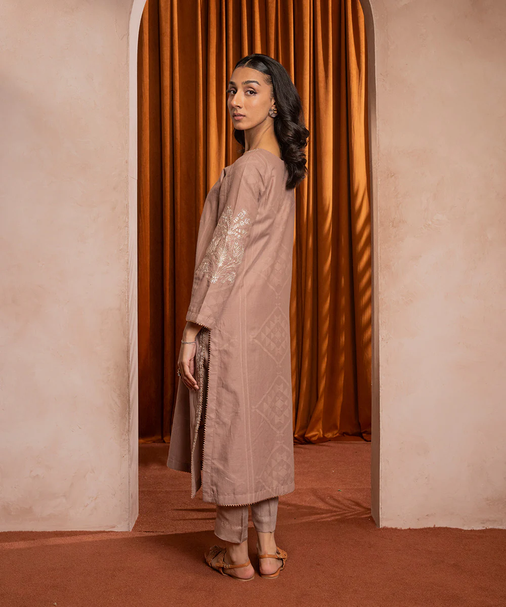 Embroidered Self Textured Shirt - Image 6