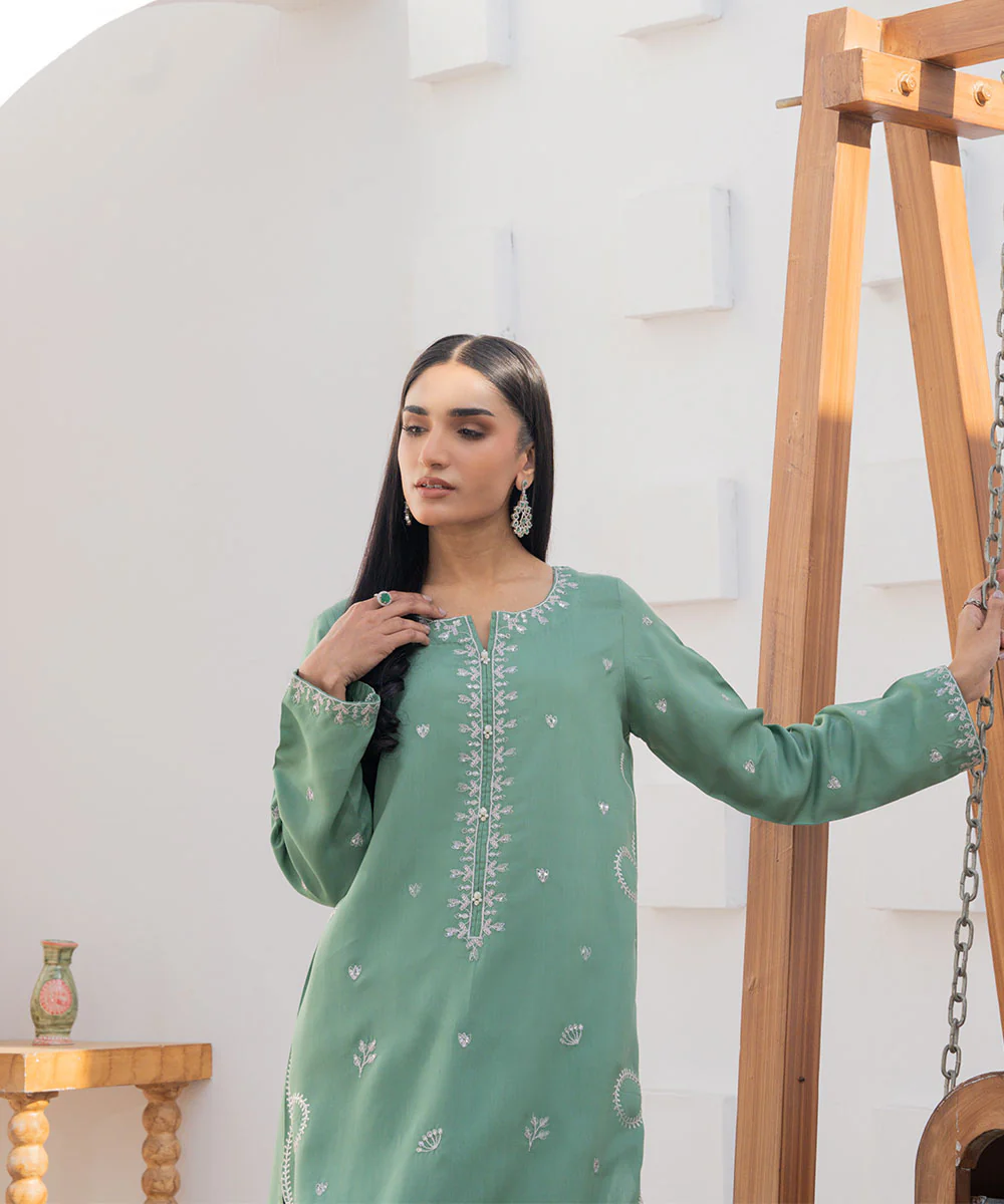 Embroidered Viscose Long Shirt - Image 4