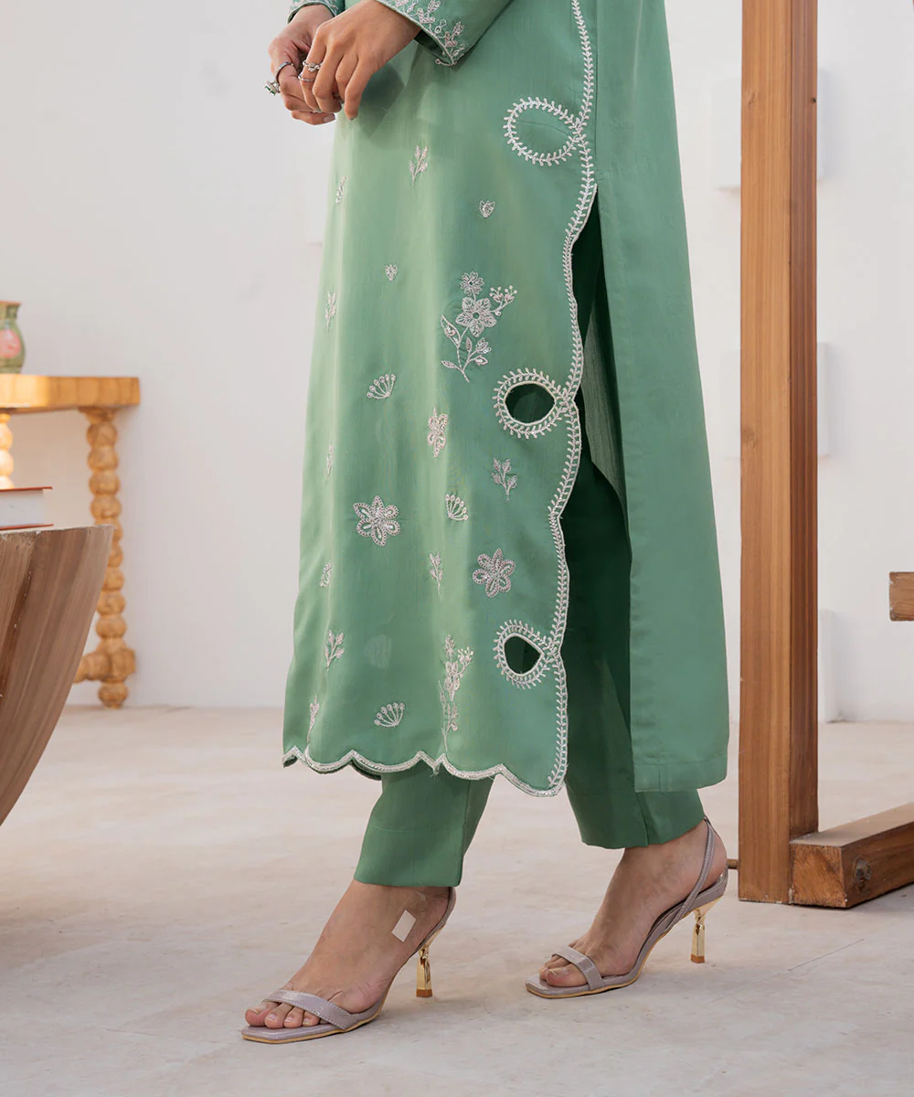 Embroidered Viscose Long Shirt - Image 5