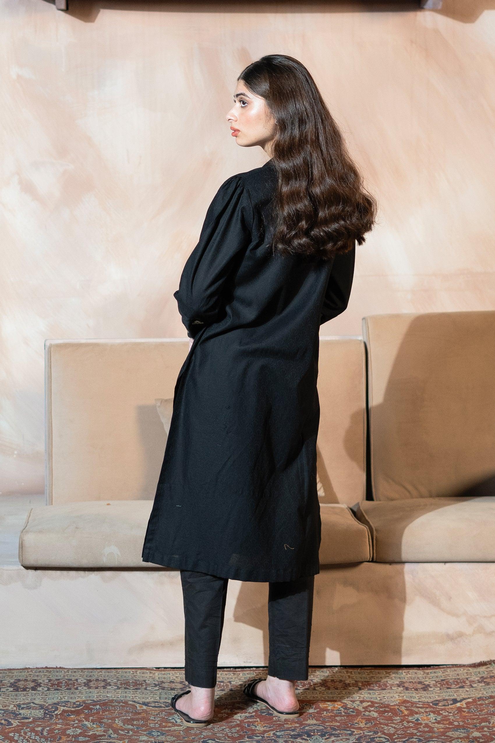 Embroidered Self Textured Lawn Shirt - Image 4