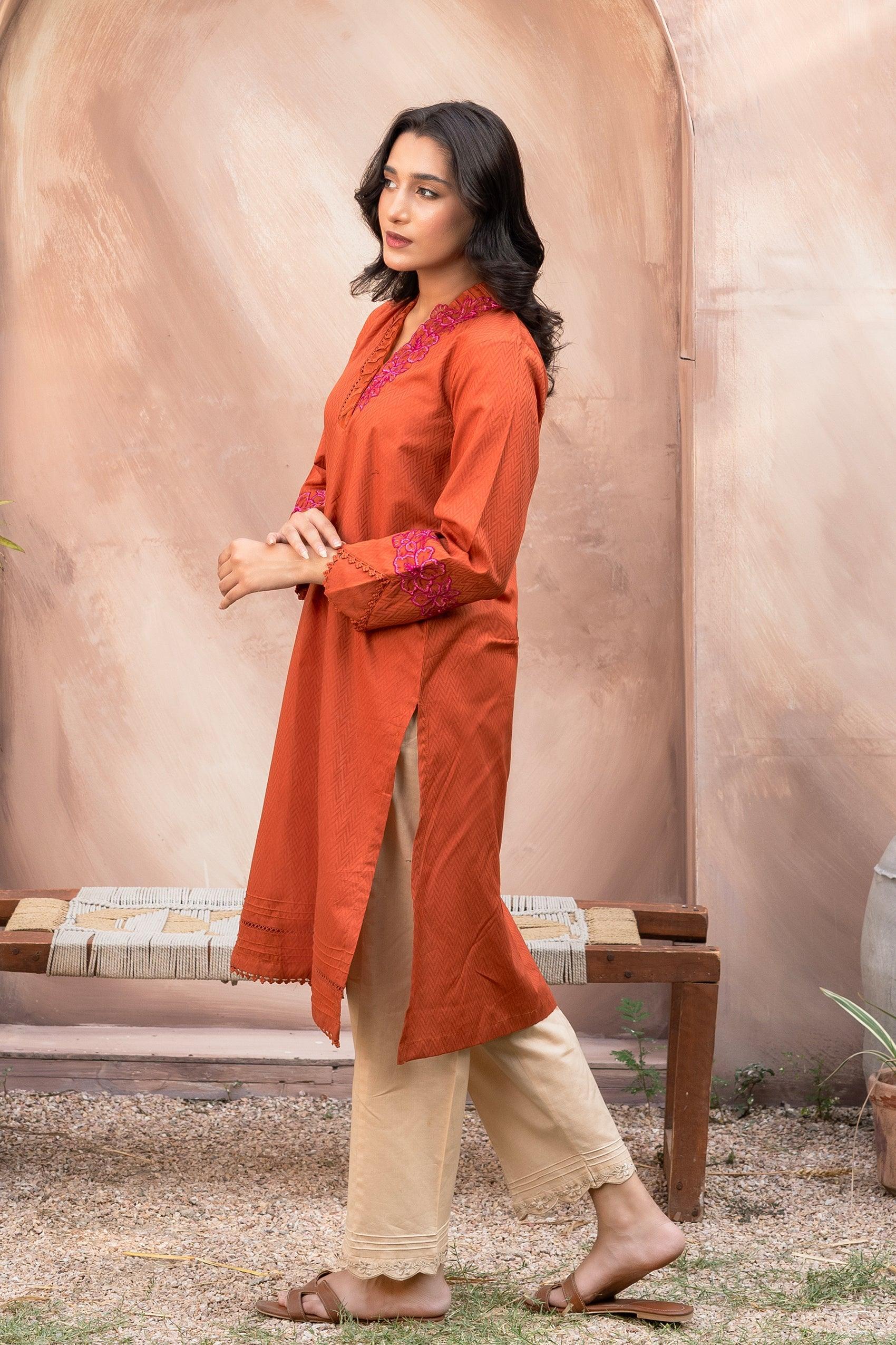 Embroidered Self Textured Lawn - Image 7