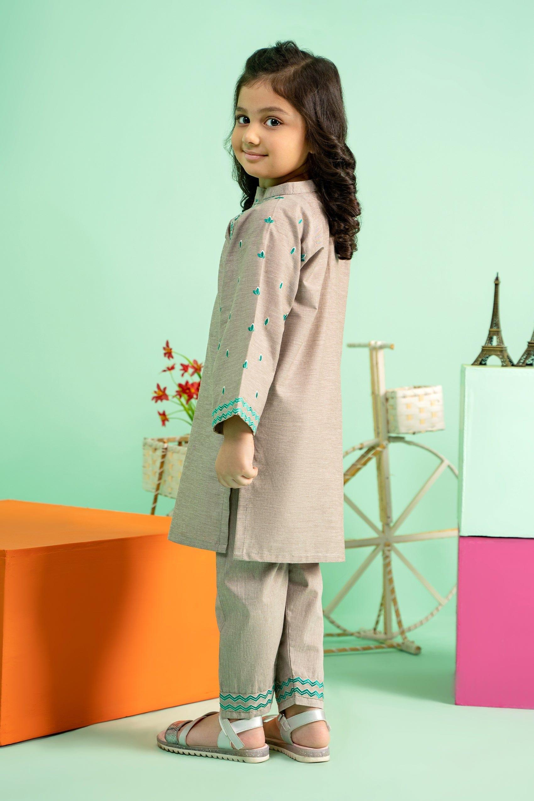 2PC Girl - Embroidered Chambray Suit - Image 3