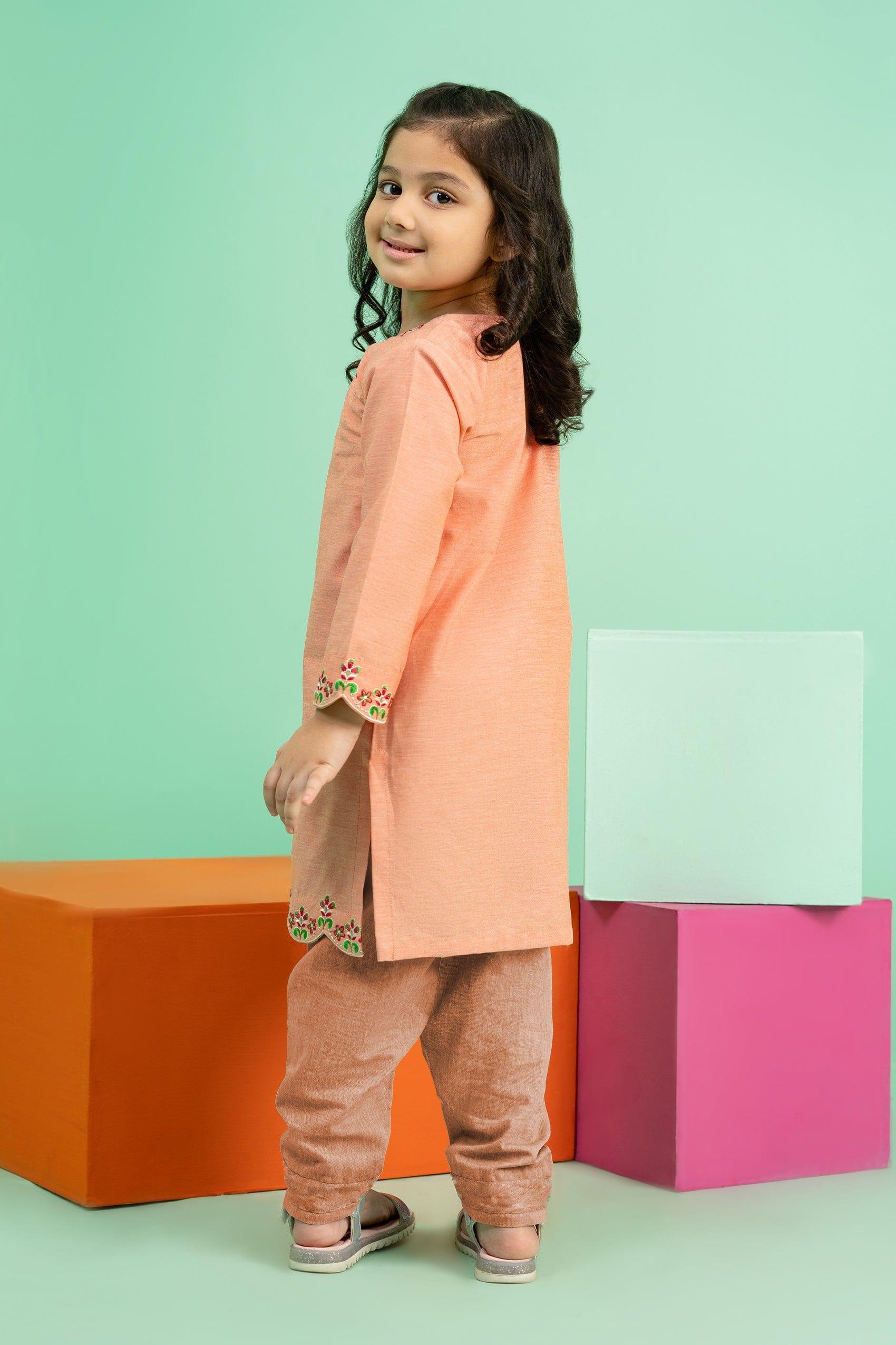 2PC Girl - Embroidered Chambray Suit - Image 3