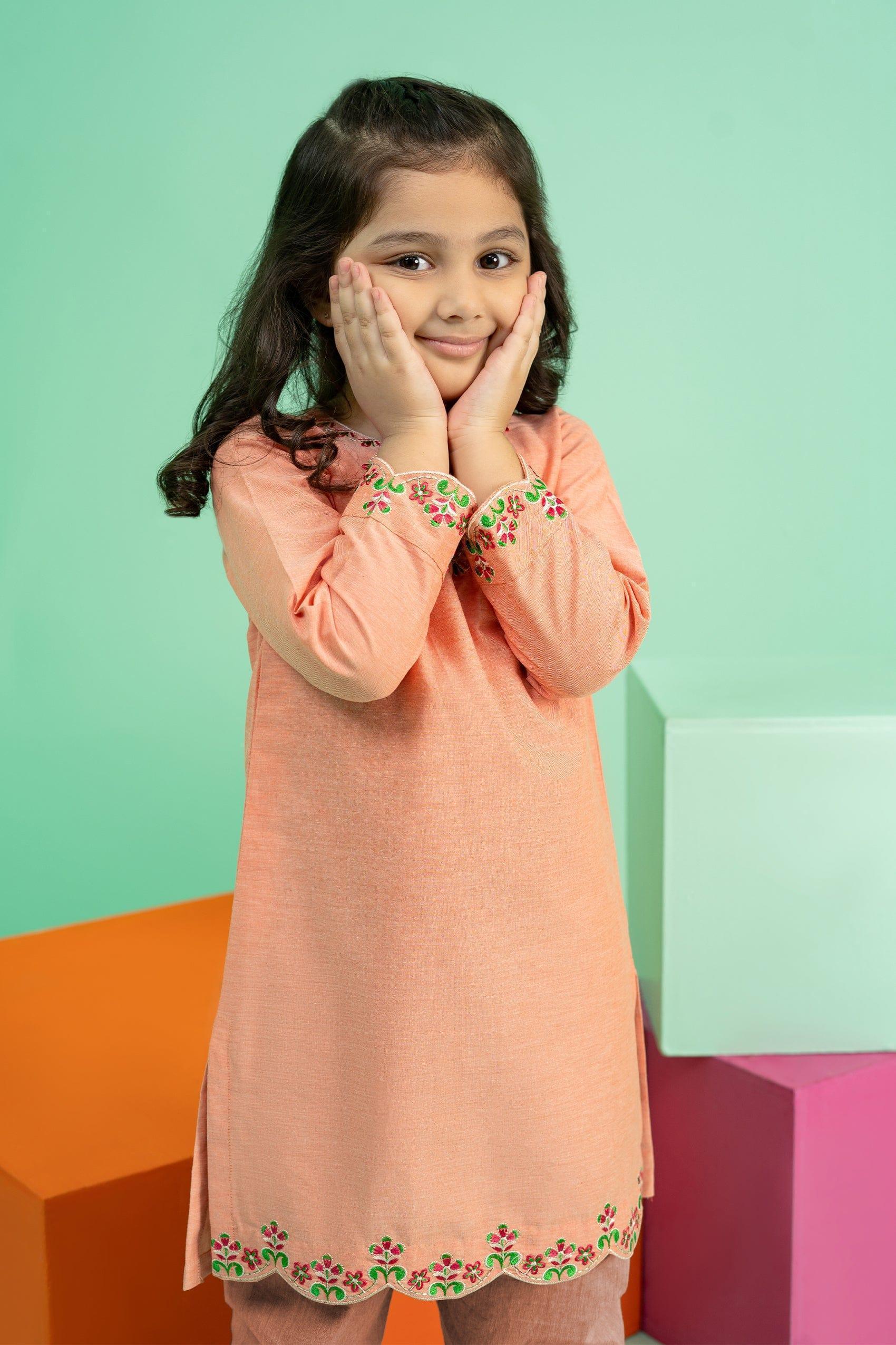 2PC Girl - Embroidered Chambray Suit - Image 4