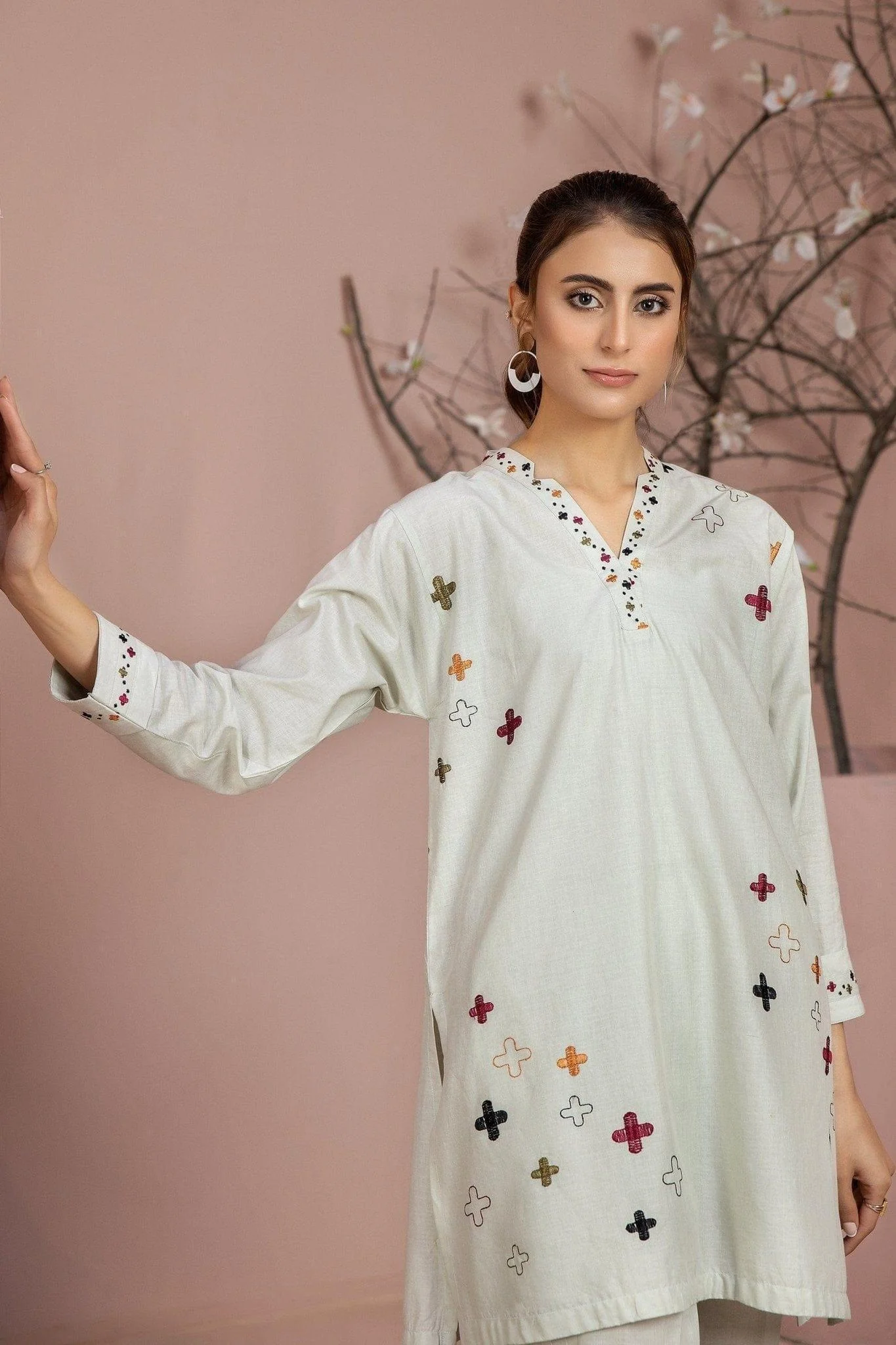 2PC - Embroidered Cotton Lawn Suit - Image 3