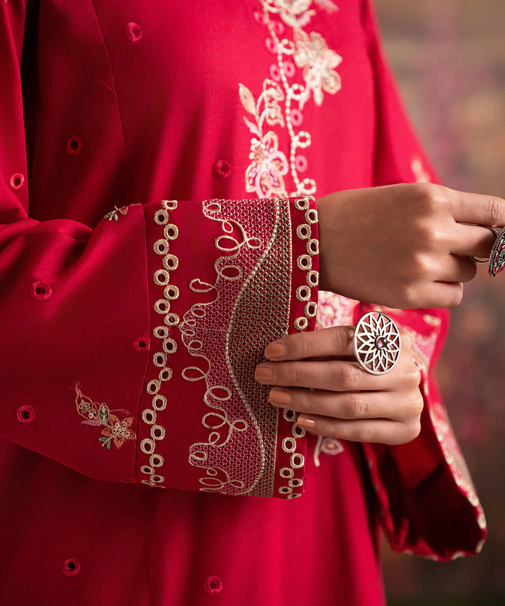 Red Embroidered Lawn – 2PC Set - Image 5