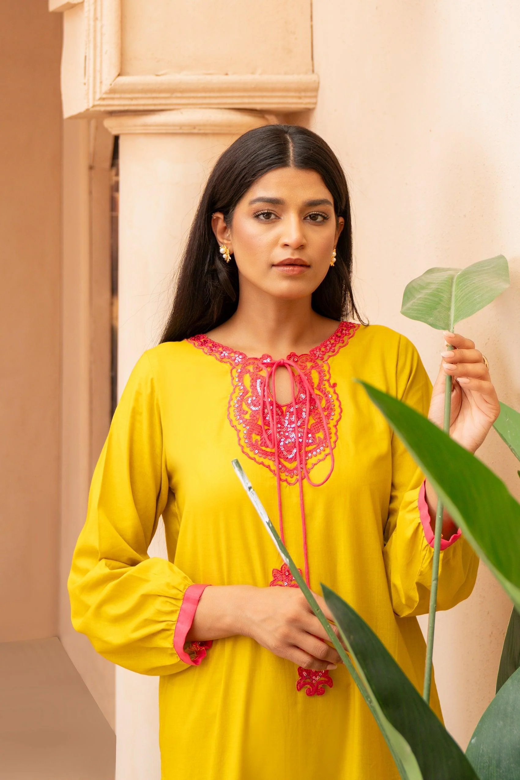 2PC - Embroidered Cotton Suit - Image 3