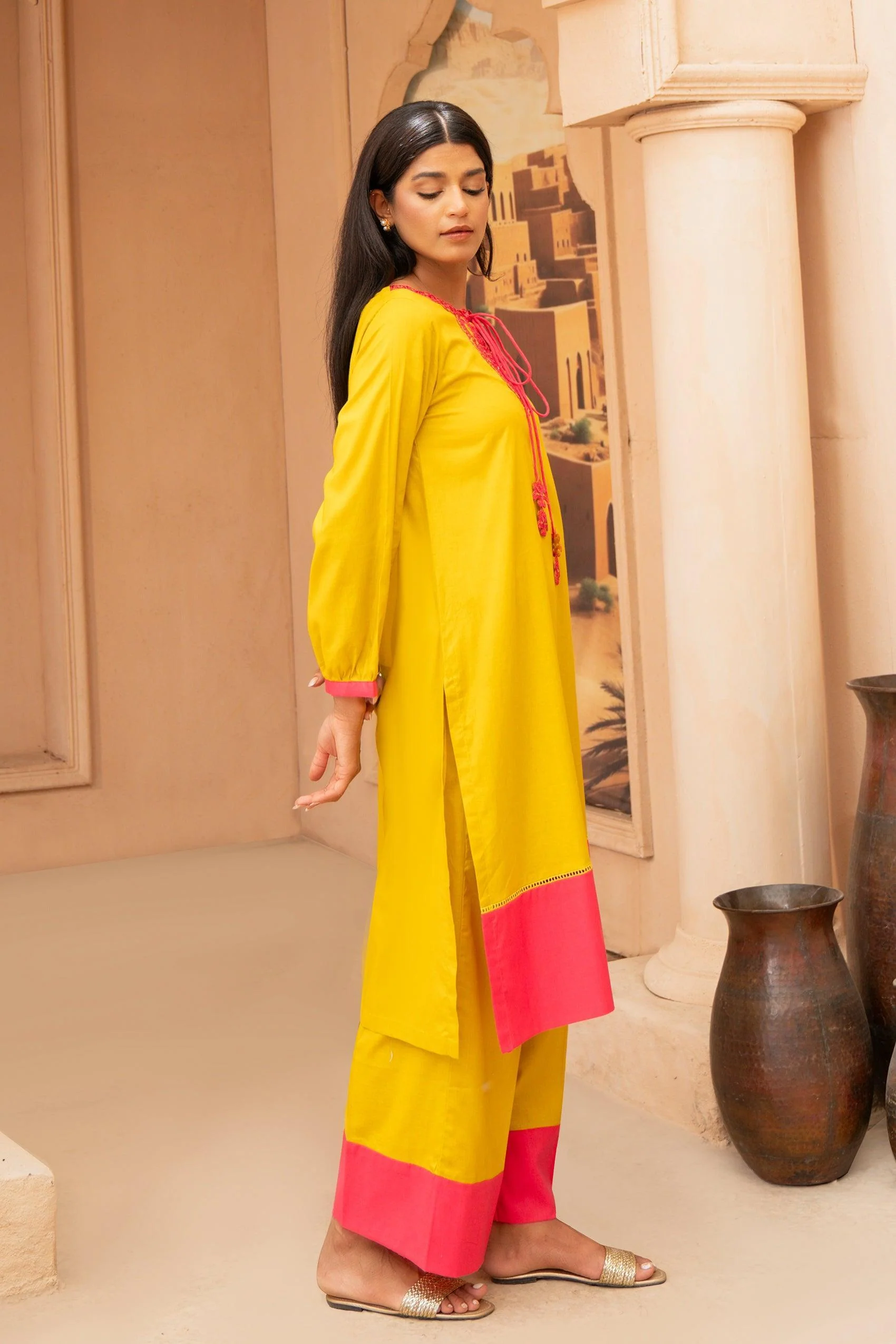 2PC - Embroidered Cotton Suit - Image 5